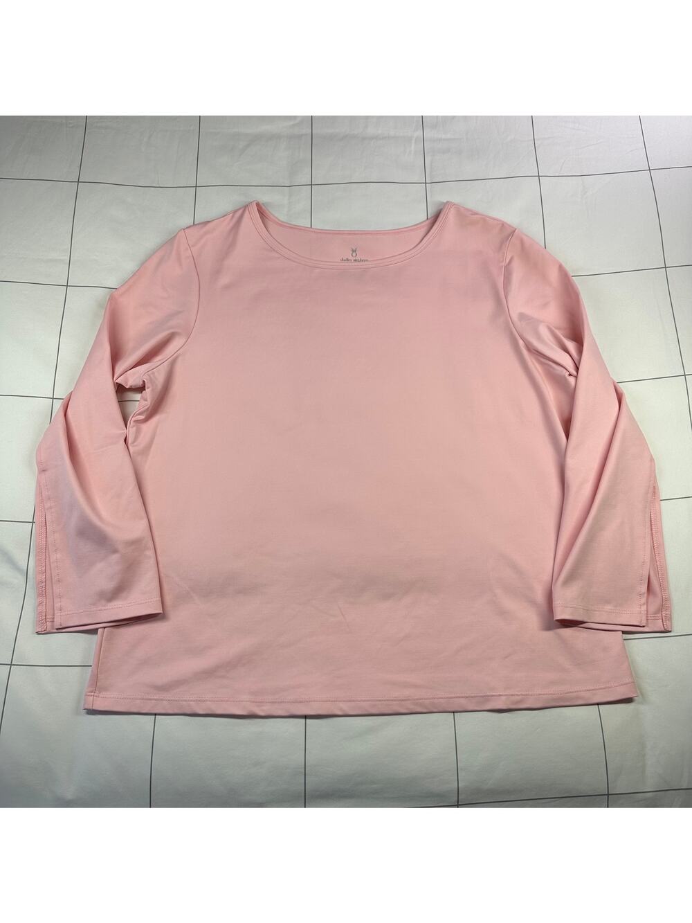 Dudley Stephens Top Womens XXL Pink Wilshire Nylon Stretch Long Sleeve Casual